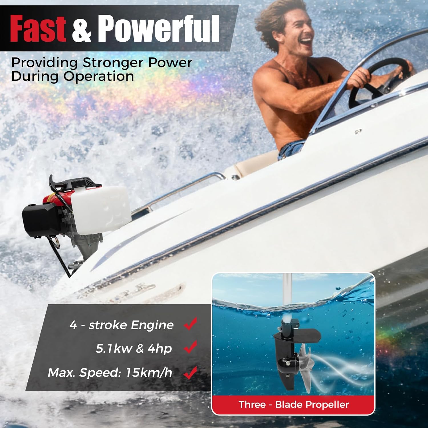 Motor de popa de 4 CV, motor m - Fishing Boat Outboard Motor avaliação e preço